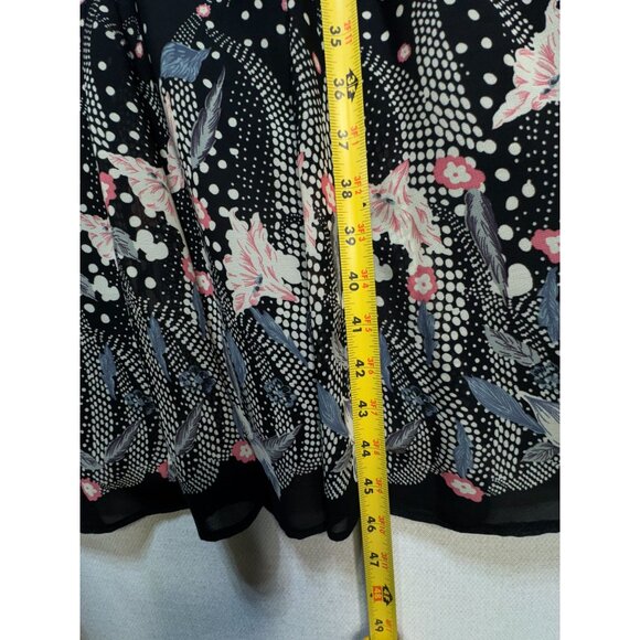 Dressbarn Women's Mini Dress Summer Size 14W Black Floral Sleeveless Stretch - Picture 10 of 14